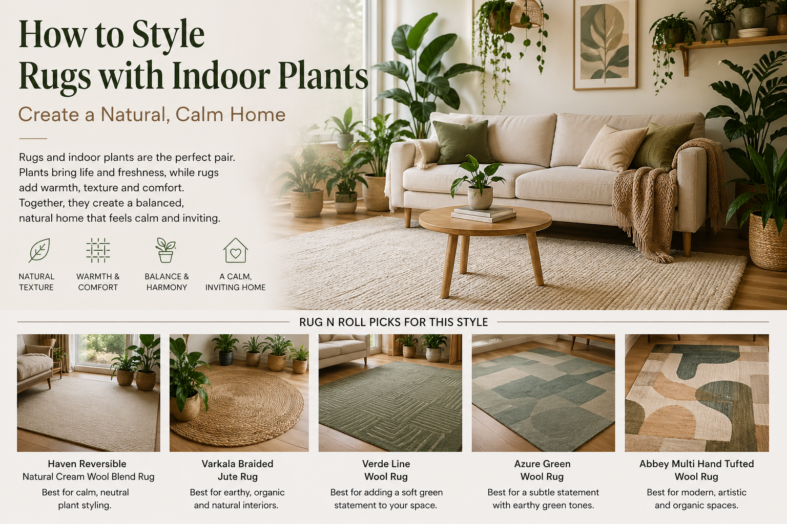 Best Rugs for Indoor Plants | Natural Rugs Australia | Rug N Roll