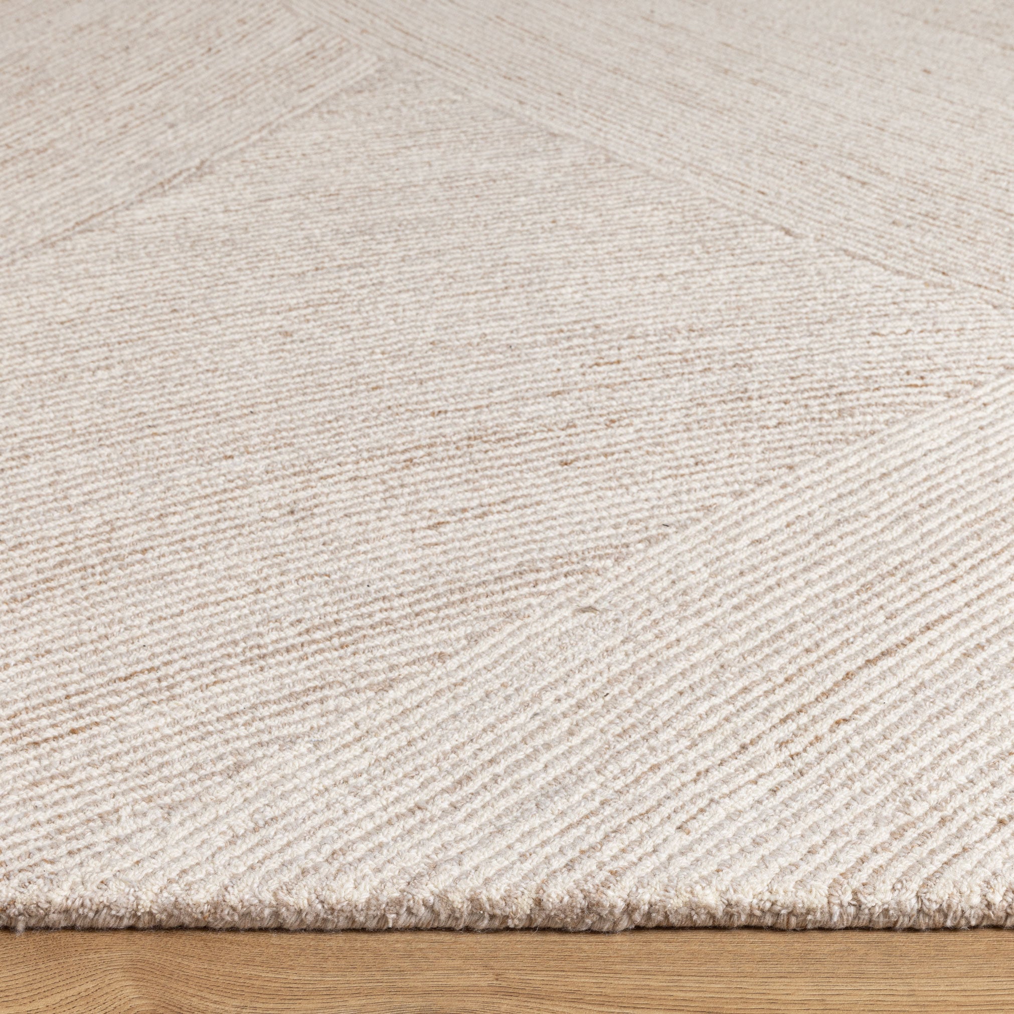 Natural Beige Texture Rug Aria Beige Wool Rug | Handcrafted Textured Wool Blend Rug | Rug N Roll