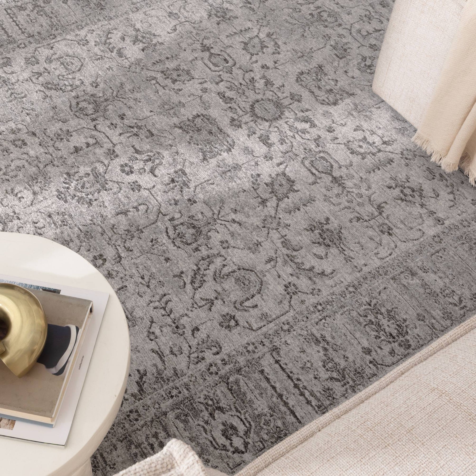 Distressed Grey Rug Riviera Distressed Grey Rug | Transitional Vintage Design – Rug N Roll