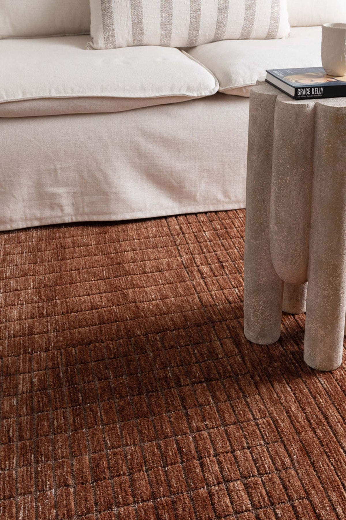 Canyon Terracotta Carved Rug – Modern Luxury with 3D Texture | Rug N ...