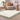 Cosy Cloud Border Green shaggy rug styled in a living room