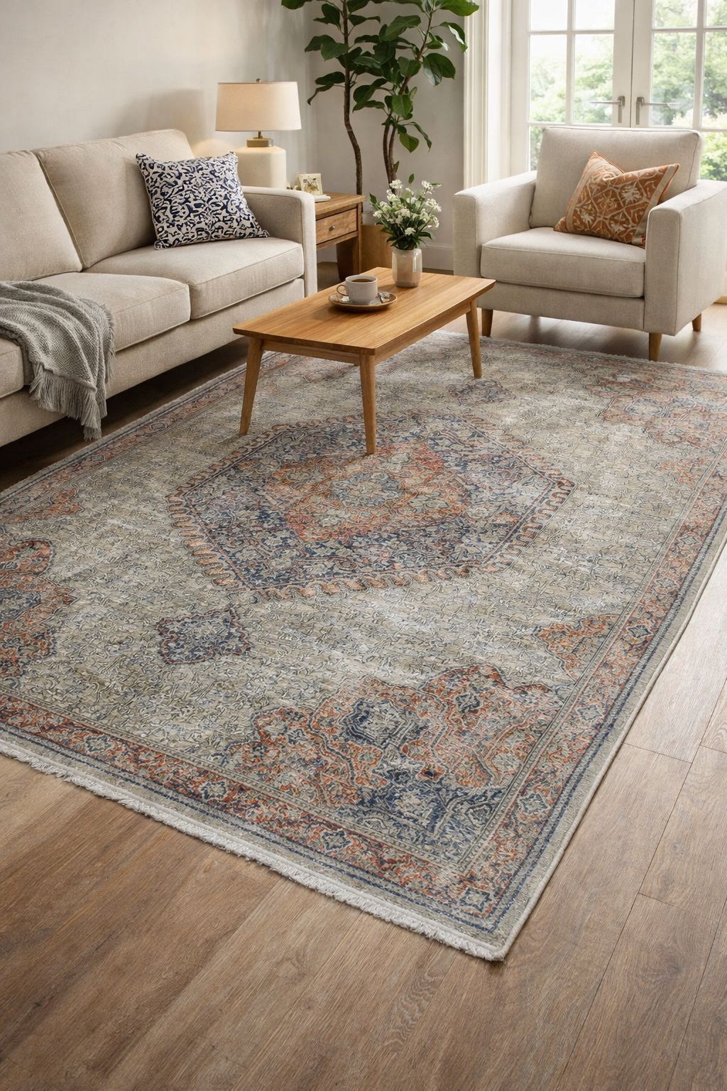 Green/grey Rust Rug Sauvage Rust Grey Rug | High-Density Machine-Woven | Rug N Roll
