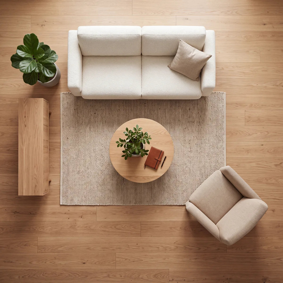 Small rug seen from above in a room